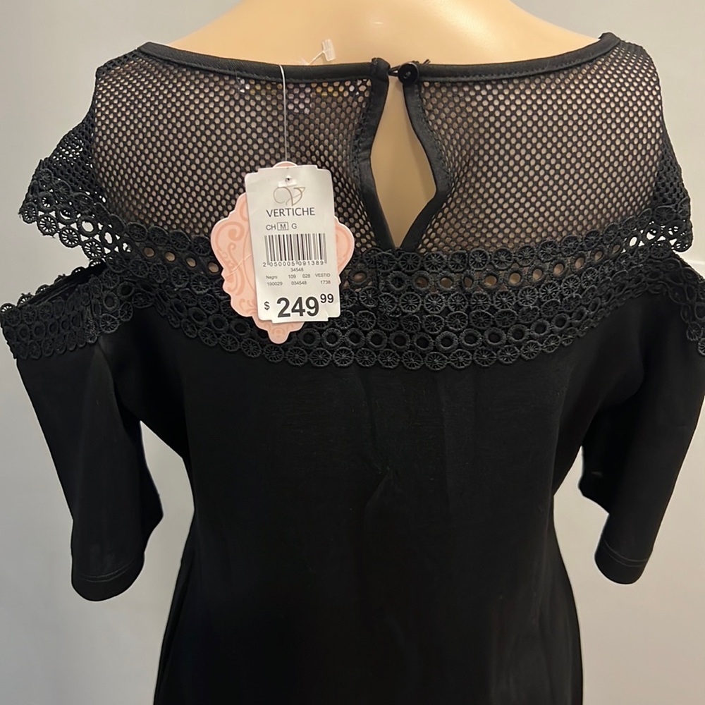 Womens Black Sleeveless Short Fit + Flare Evening Dress Size Medium